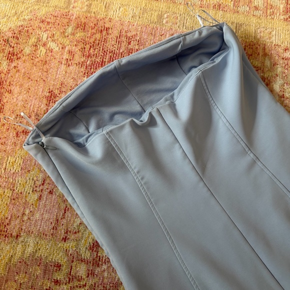 Zara Strapless Light Blue Midi Dress NWT - Picture 7 of 10